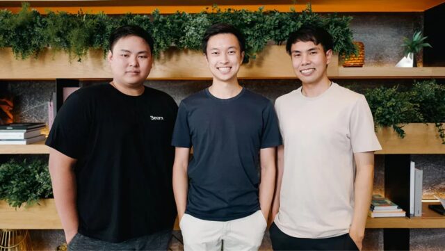 Beam Founders Mike Chinakrit Piamchon (left), Win Vareekasem (center), and Nattapat Chaimanowong (right)